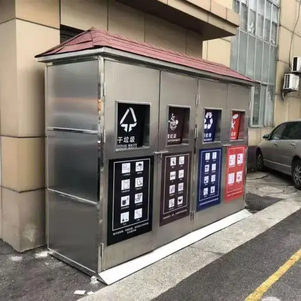 最环保的不锈钢（最结实的不锈钢）更美观、更坚固、更耐用，不锈钢垃圾分类亭，垃圾分类亭，(图2)