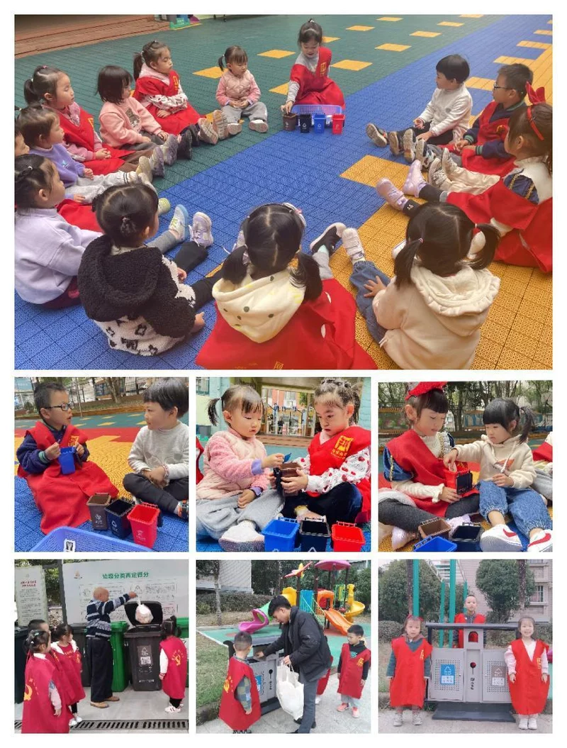 垃圾分类房（“垃圾分类 绿色童行” 金开服投·假日幼儿园开展主题宣传活动）垃圾分类 童心同行，垃圾分类绿色出行 儿童画，(图1)